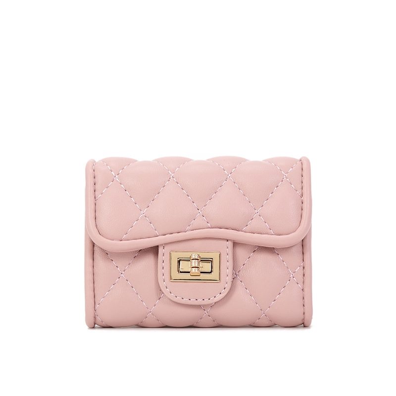 2025 New Change Fashion Multi Slot Card Bag Versatile Solid Color Dia Grid Wallet fashion Designer