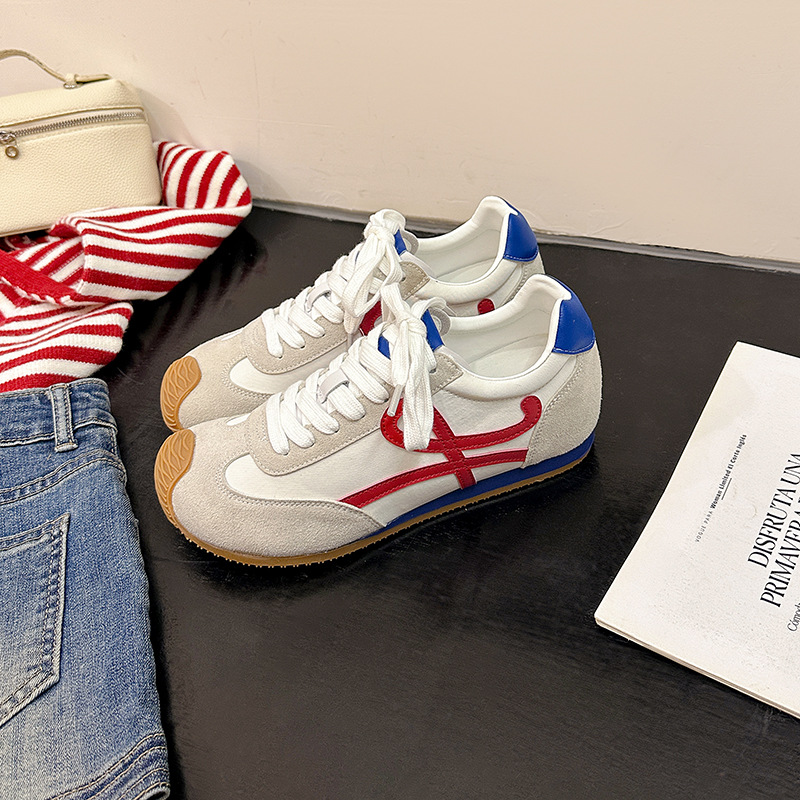 Free shipping De Xun Shoes 2025 Spring New Style insole height-increasing casual slimming sporty light running retro Forrest Gump shoes