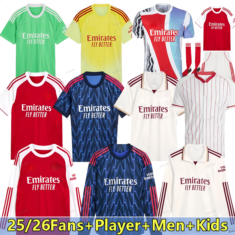 25 26 soccer jerseys SMITH ROWE SAKA Arsenasl Fans Player MARTINELLI TIERNEY 2025 2026 RICE Retro Football Shirt Tracksuit men kids kit SAMBI FABIO VIEIRA SALIBA