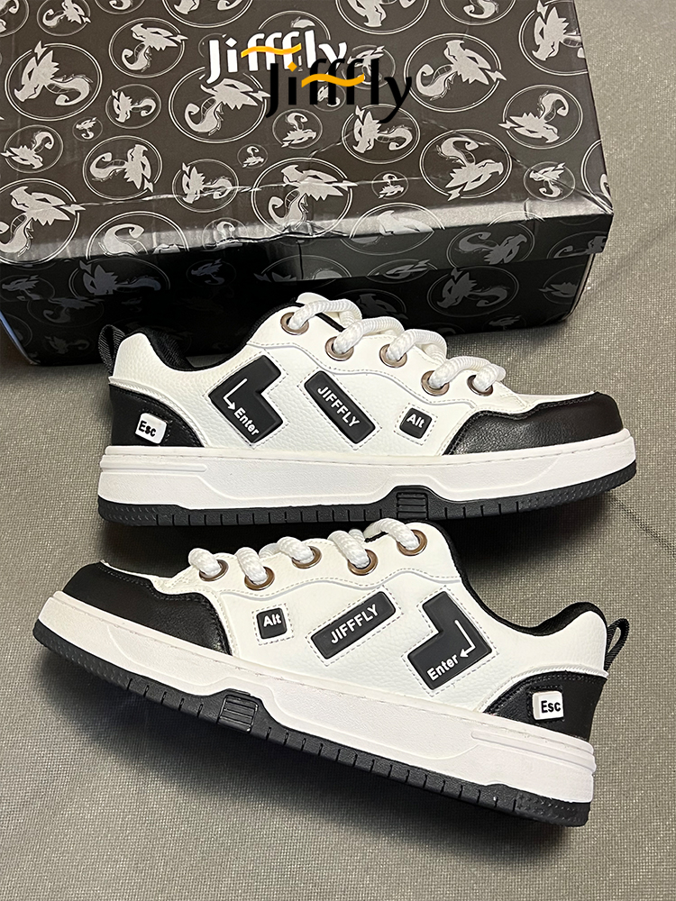 Jifffly Men's Sneakers 2025 Summer New Versatile Loafers Couple Black and White Casual Sports Trendy Shoes