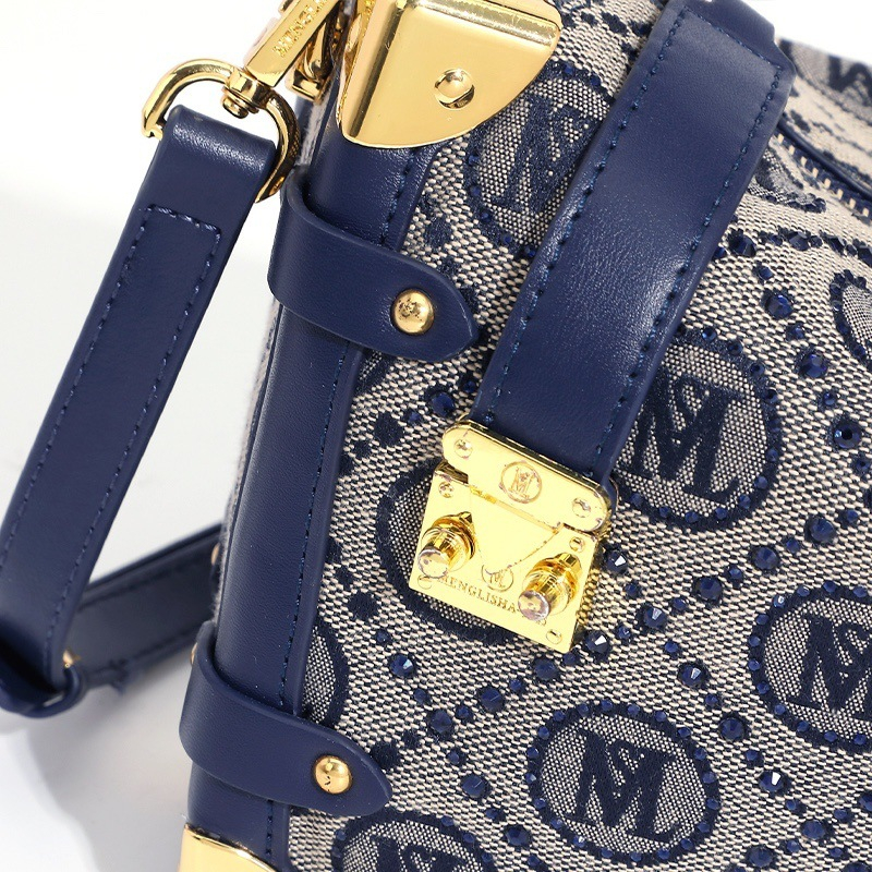 MENG LI SHA designer bag Light luxury high quality New vintage printed shoulder armpit bag women's commuting leisure versatile handbag