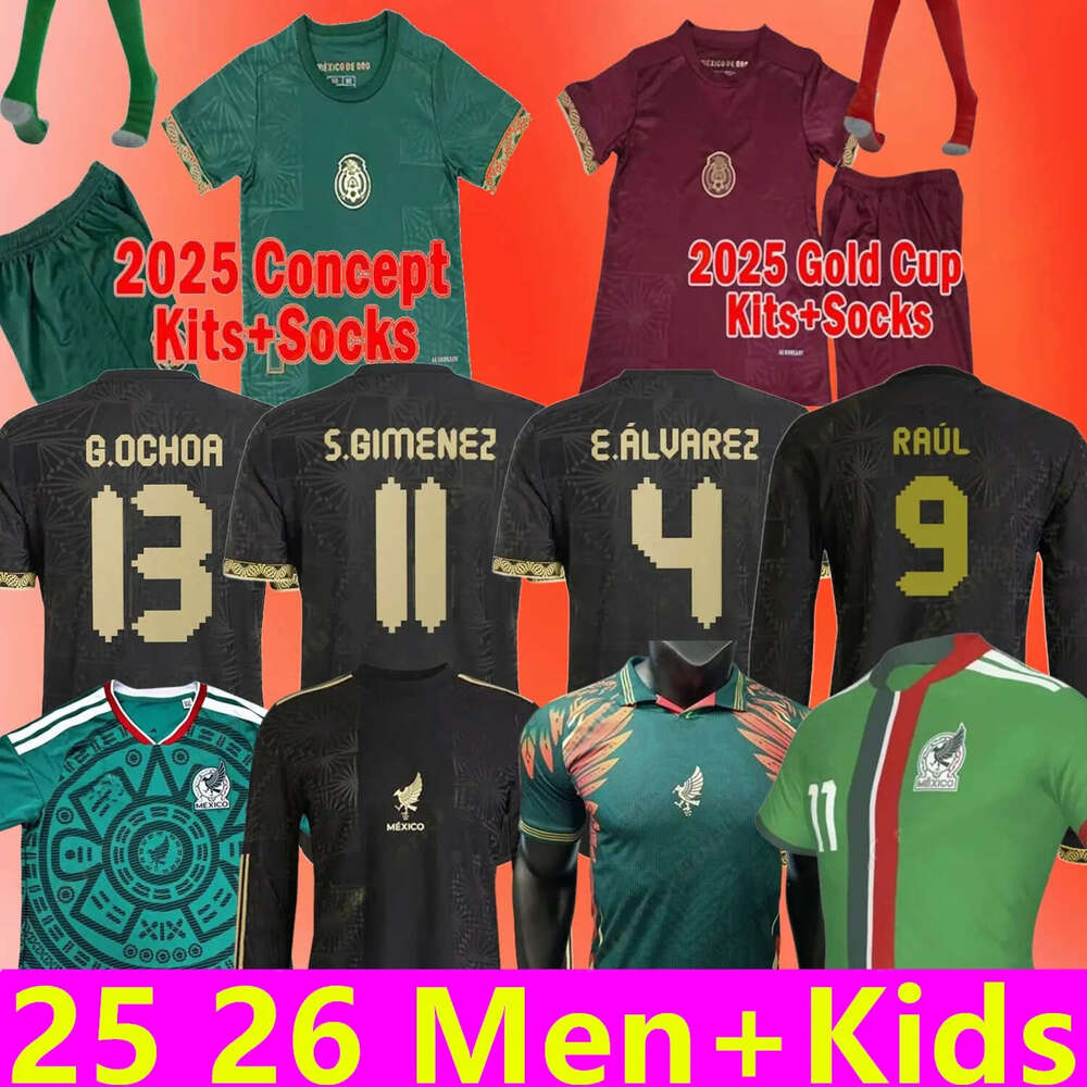 25 26 MeXiCO Gold Cup Soccer Jerseys CHICHARITO 2025 2026 National Team Football Shirt Men Kids Kit Home Away Camisetas Copa America Maillot Mexique GIMENEZ