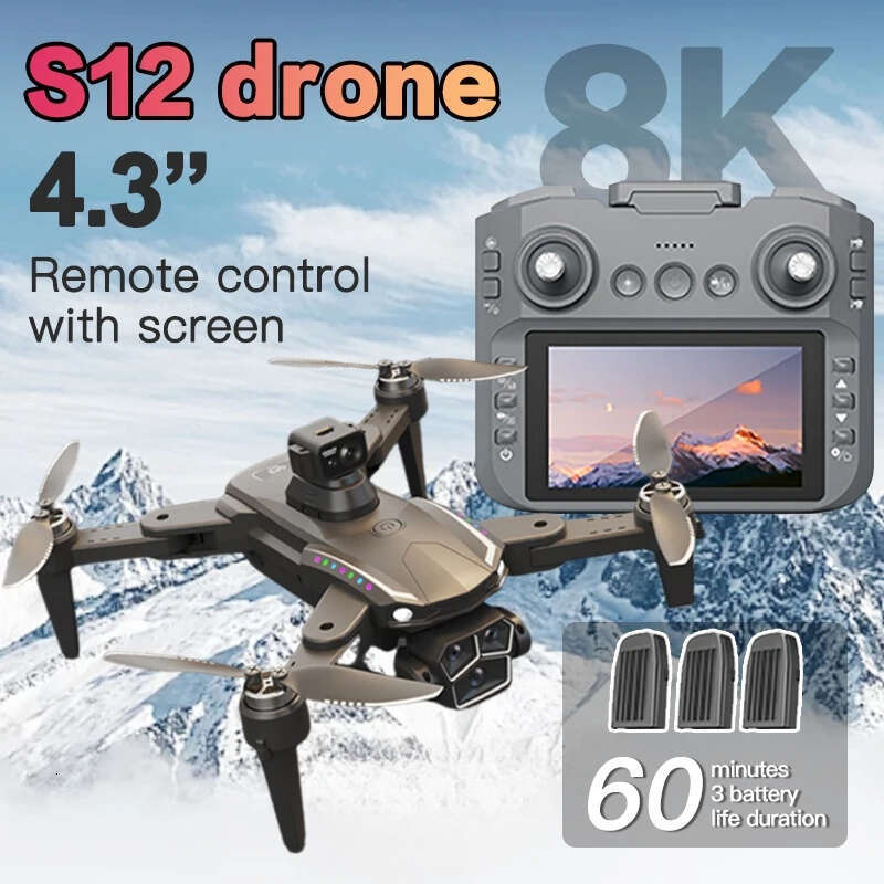 S12 Drone 8K Professional HD Camera Drones 5G WIFI Brushless Motor Optical Large Screen Remote Control Quadcopter Aerial camera