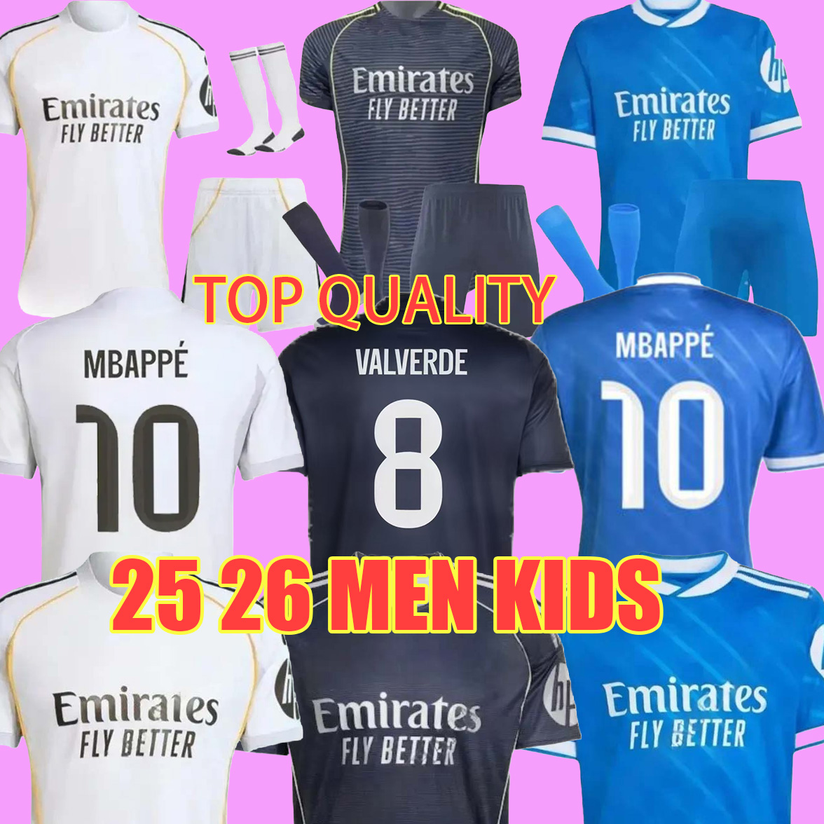 Mastantuono TRENT 25 26 fans player MBAPPE BELLINGHAM football shirts VINI JR MODRIC CAMAVINGA men kids kit sets 2025 soccer jersey women Pack Shirt White jerseys