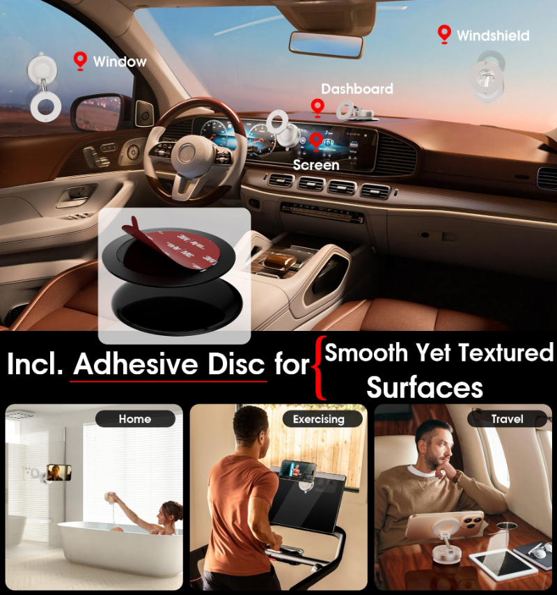 Magnetic Car Phone Holder Upgraded Vacuum Bracket 360 Rotation Desk Folding Suction Cup Phone Mount for Cell Phone Holders iPhone Samsung Android Xiao
