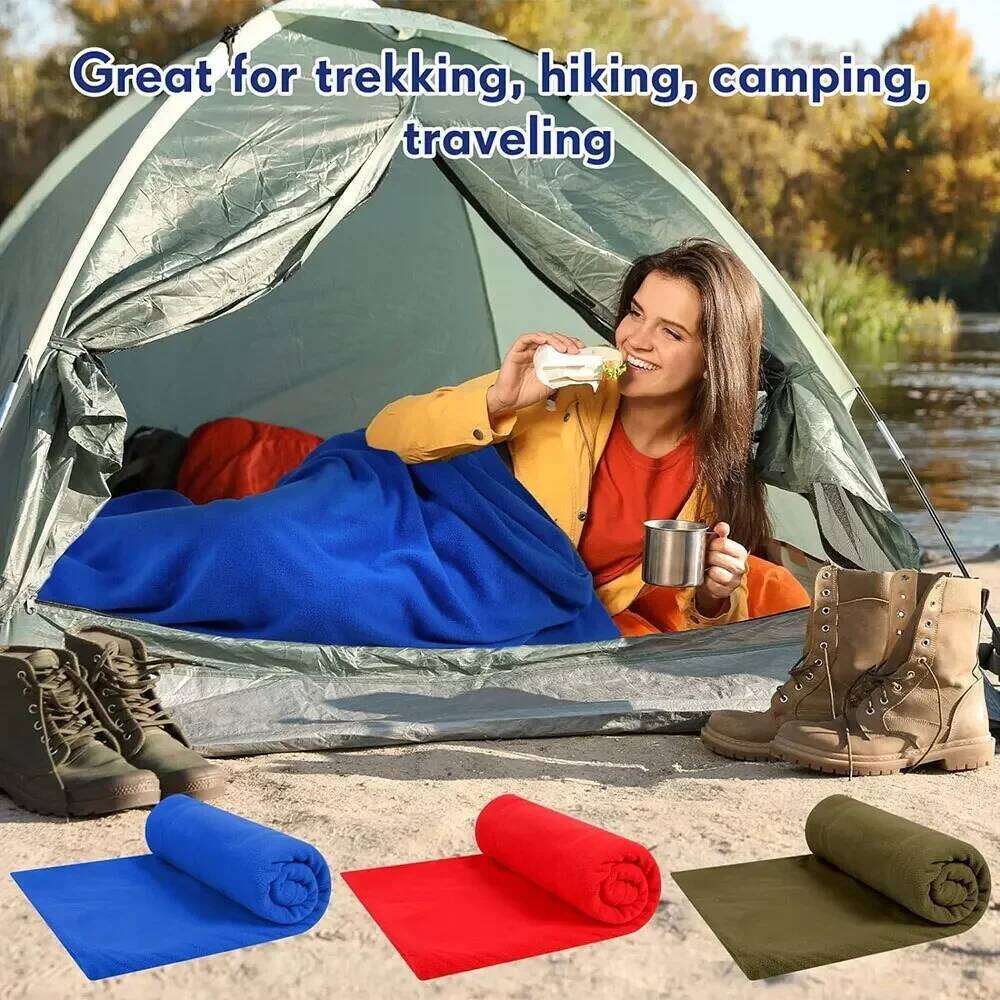Ultra-Light Fleece Sleeping Bag Mat Tarp Under Insulated Picnic Blanket Camping Tent Travel