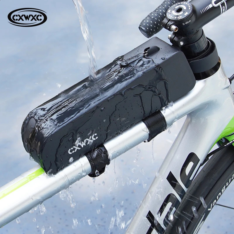 CXWXC Bicycle Magnetic Lid Top Tube Bag With Bolts Mounted Straps Two Way Install MTB Road Bike Waterproof Front Frame 250912