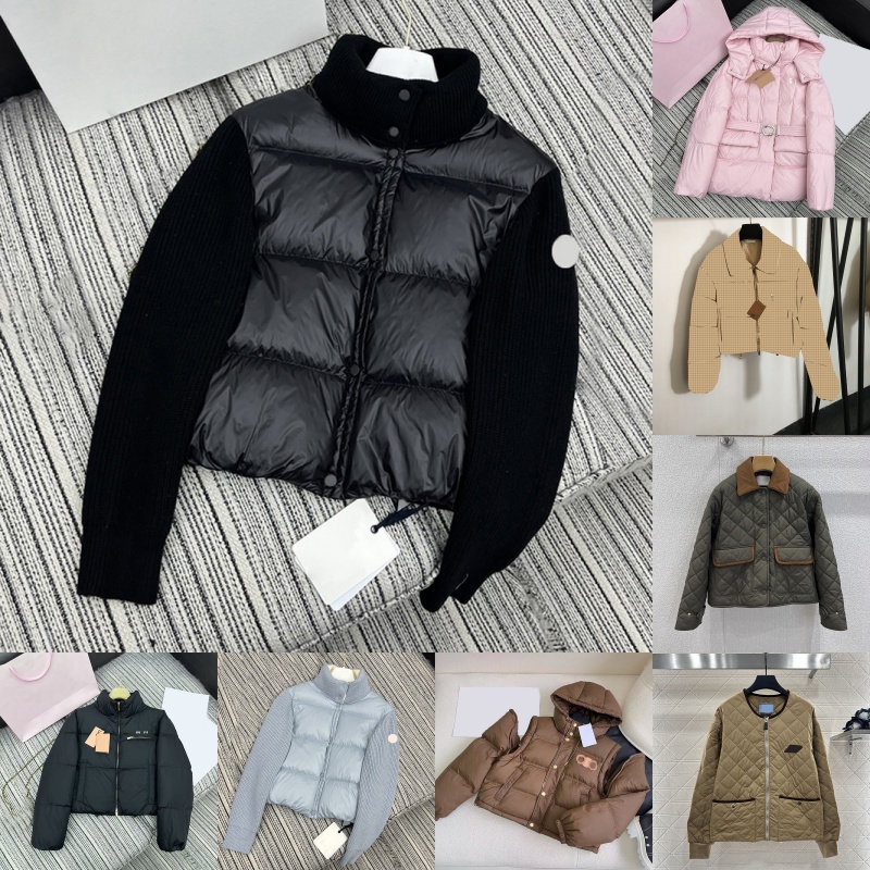 Luxury Brown Detachable Sleeve Puffy Jacket For Women Designer Long Sleeve Knitted Sleeves Padded Coat Winter Spring Vacation Warm Outerwear Puffers