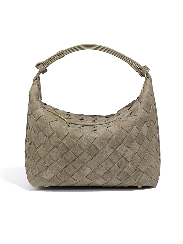 2025 New Autumn Winter Frosted Woven Lunch Box Compact And Versatile Mini Bento Bag, Hand-Held Women's Bag