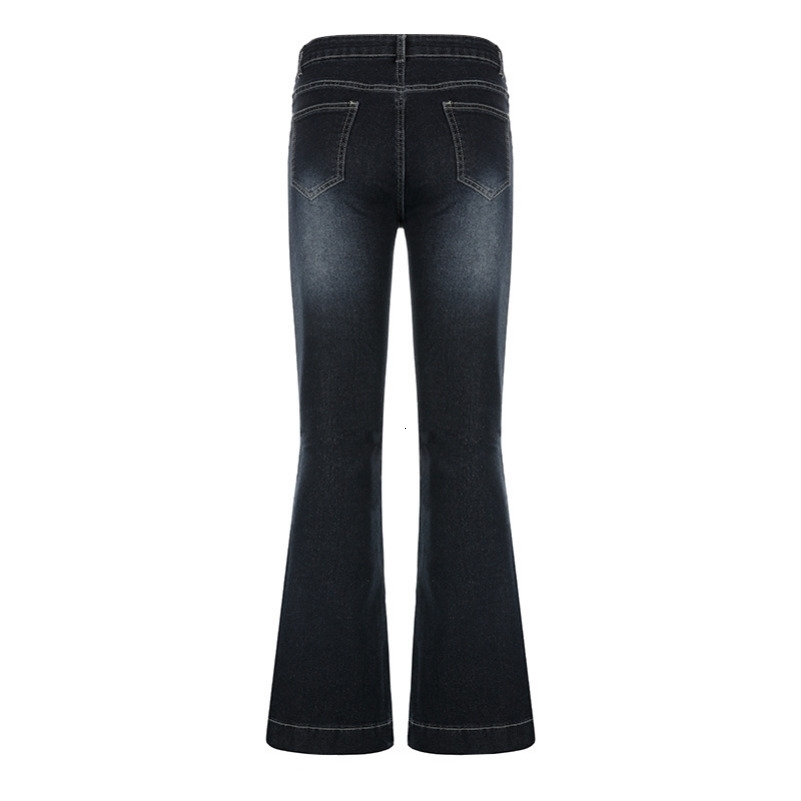 Flare Womens Low Waist Trousers Vintage Aesthetic Denim Pants Streetwear Mom Casual Korean Fashion Y2k Jeans Z260313