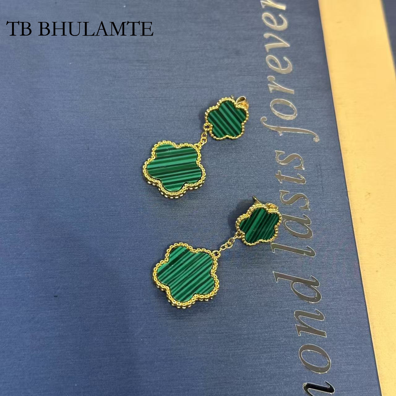 TB BHULAMTE Double Layer Gold-plated Pentagonal Flower Tassel Earrings Luxury Designer Niche Style Accessories Elegant Simple Multifunctional Jewelry