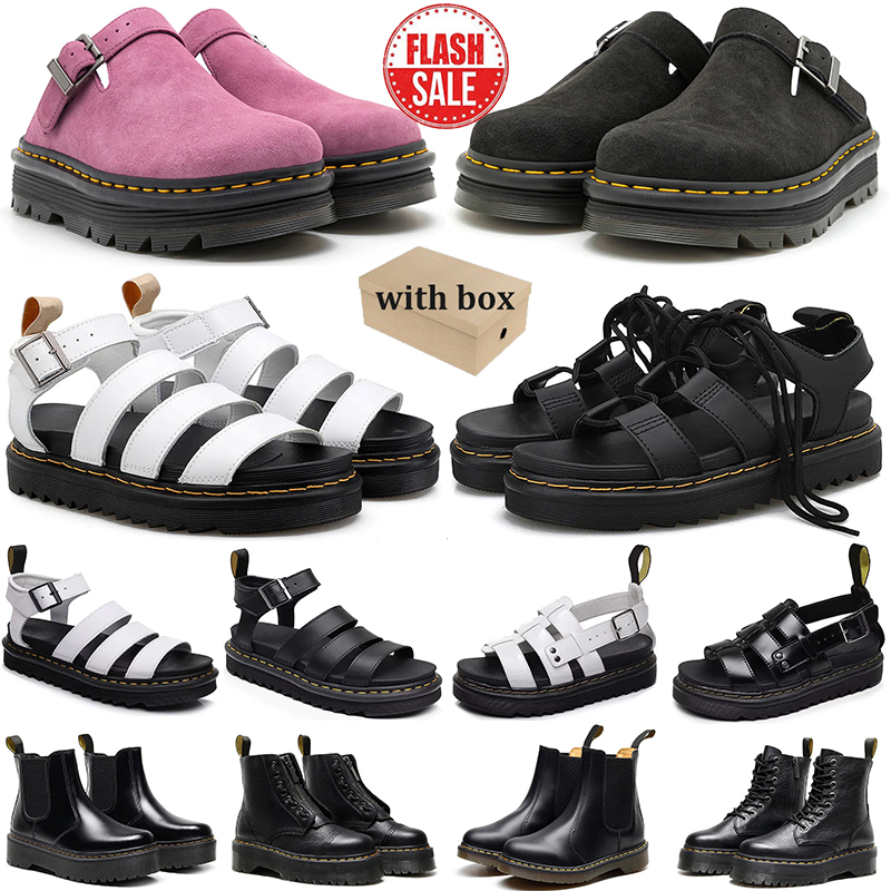 With Box Designer Sandals docs drs martine marten boots for Men women classic platform Shoe trainers sneakers martin shoes Pink olive black brown