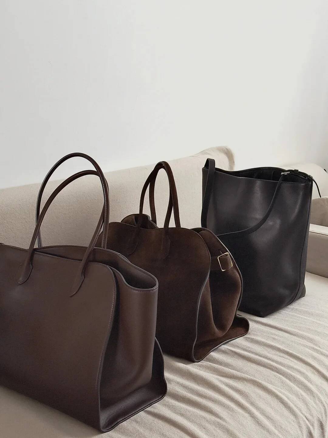 Tote High Quality Genuine Leather Large Capacity Marlo 17/14 Shoulder Handbag Soft Cowhide Casual Suede Women's Bag