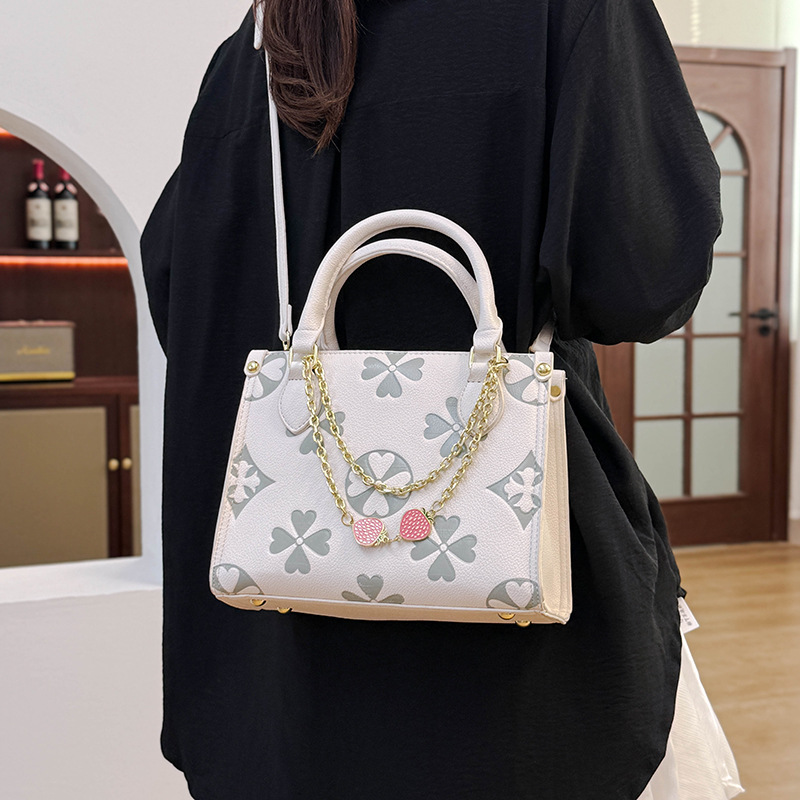 Luxury Bag 2025 New Vintage Print Tote Bag for Women Luxury Small Square Purse Elegant Shoulder Crossbody Bag with Top Handle