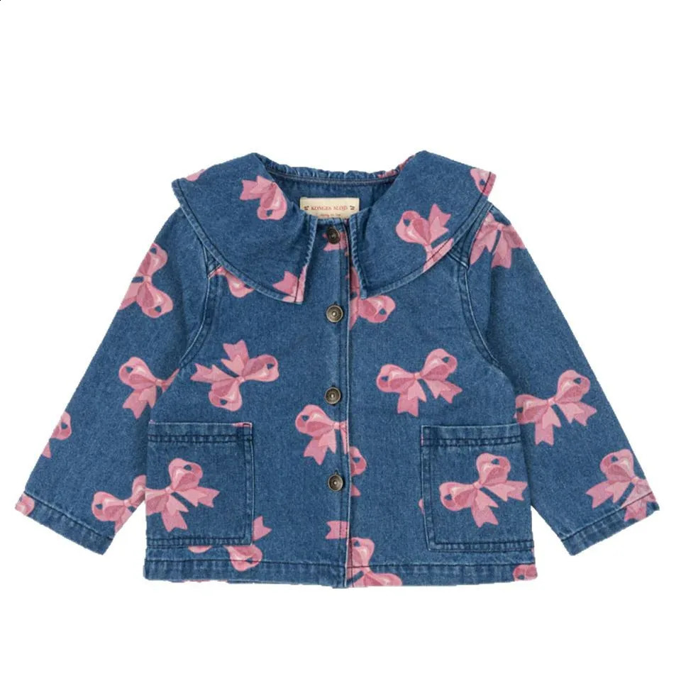 Konges Slojd SS Baby Boys Lemon Print Jackets Kids Clothes Retro Denim Jeans Overalls Set for Boys Girls Bow Tie Dresses Coats 250912