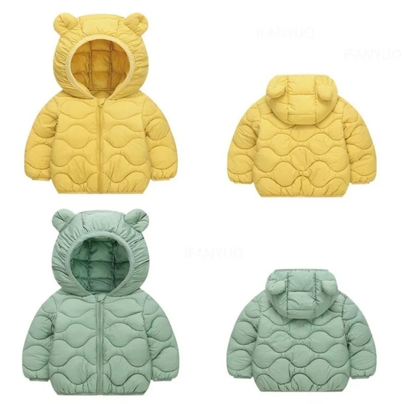 Autumn Winter Fashion Children Clothings Jackets Boys Girls Kids Lightweight Down Cotton Coats Baby Simple Solid Outerwear 250912