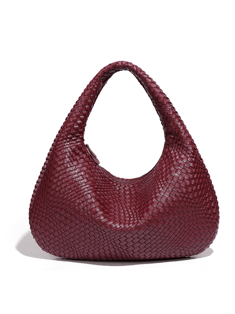 2025 New Moon Shaped Women's Hand Woven Handheld Dumpling Fashionable And Versatile Style Single Shoulder Underarm Bag fashion