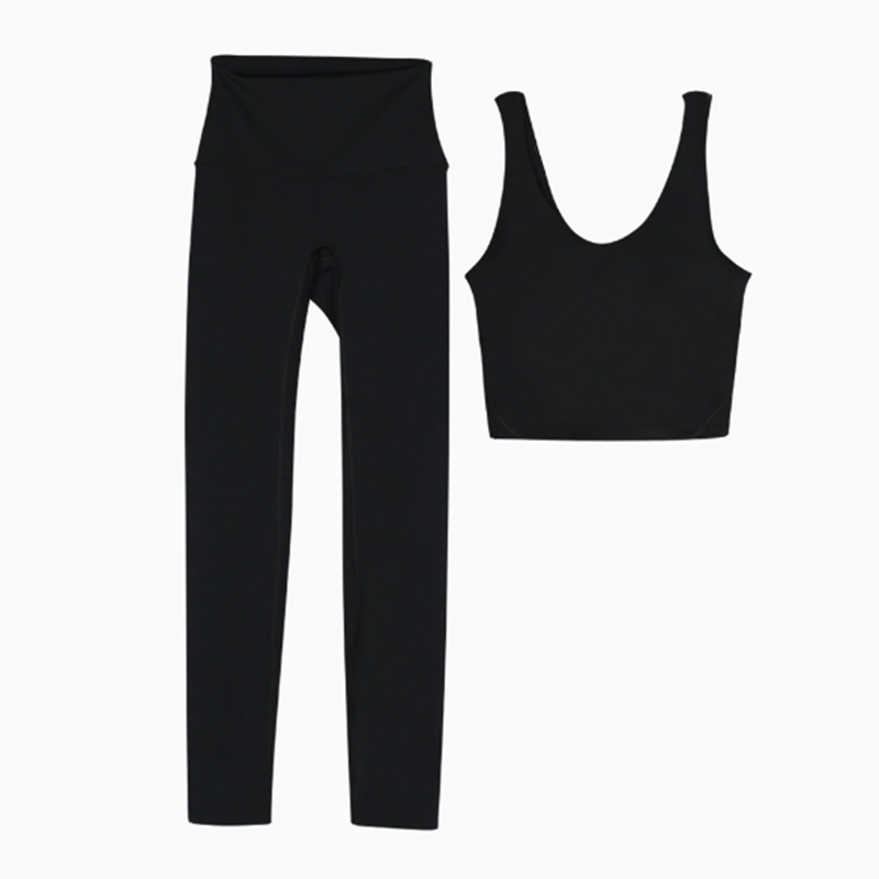 Lycra fabric women's yoga sports bra shock-absorbing vest high waist tight pants set push up jogging fitness sportswear gym leggings lingerie Top