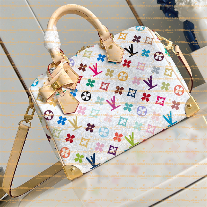 10A Top Leathers Colorful Flower Pillow Travel Bag Women Leather Designer Speedyss classics presbyopia Shoulder Bags Crossbody handbags Totes pouch purse 13085