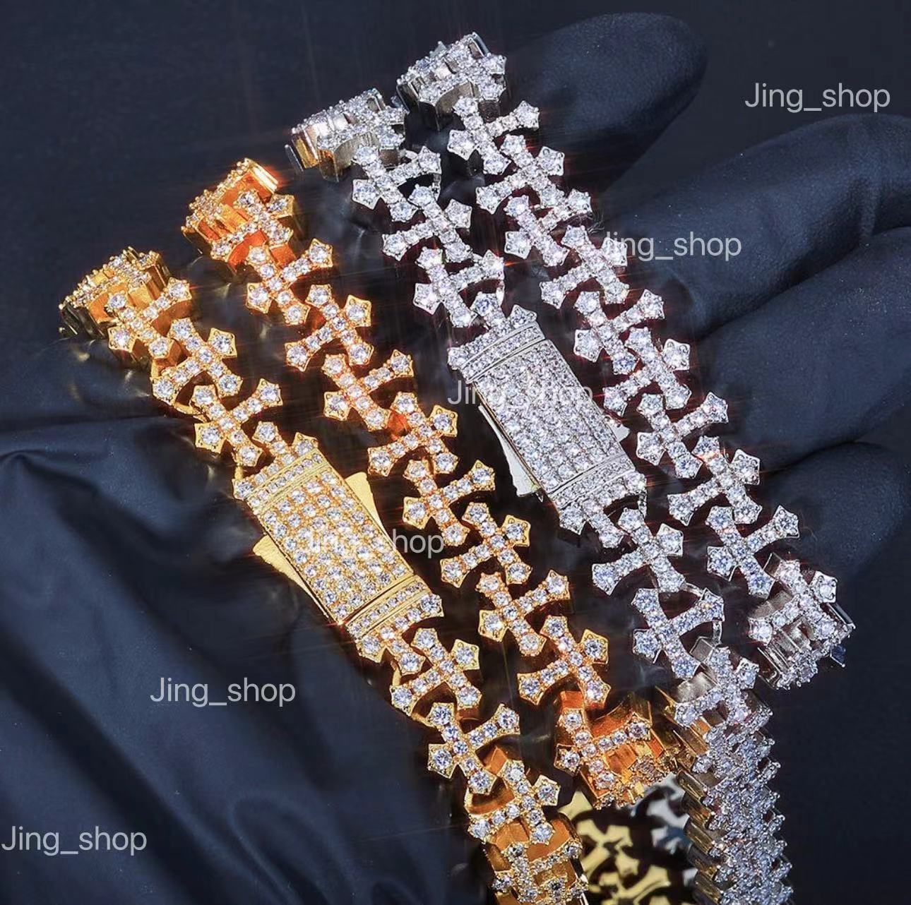 necklace moissanite chain cuban link width11mm Vvs Moissanite Diamond Iced Out 925 Sterling Silve Hip Hop chains for men