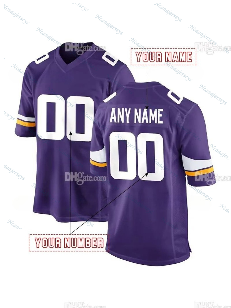 Factory Outlet Custom Football Jersey Jefferson McCarthy Moss Addison Hockenson Smith Men Women Youth Embroidered Design Polyester