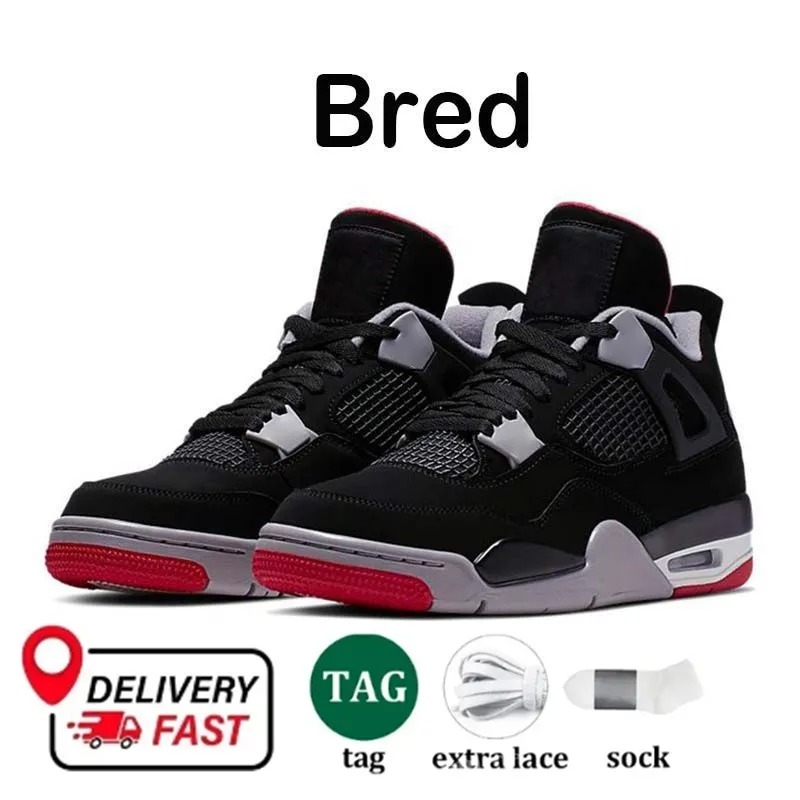 With box designer shoes 4 basketball shoes for men women 4s Black Cat Military Blue Bred White Thunder Red Cement Pine Green Sail Olive Seafoam mens t