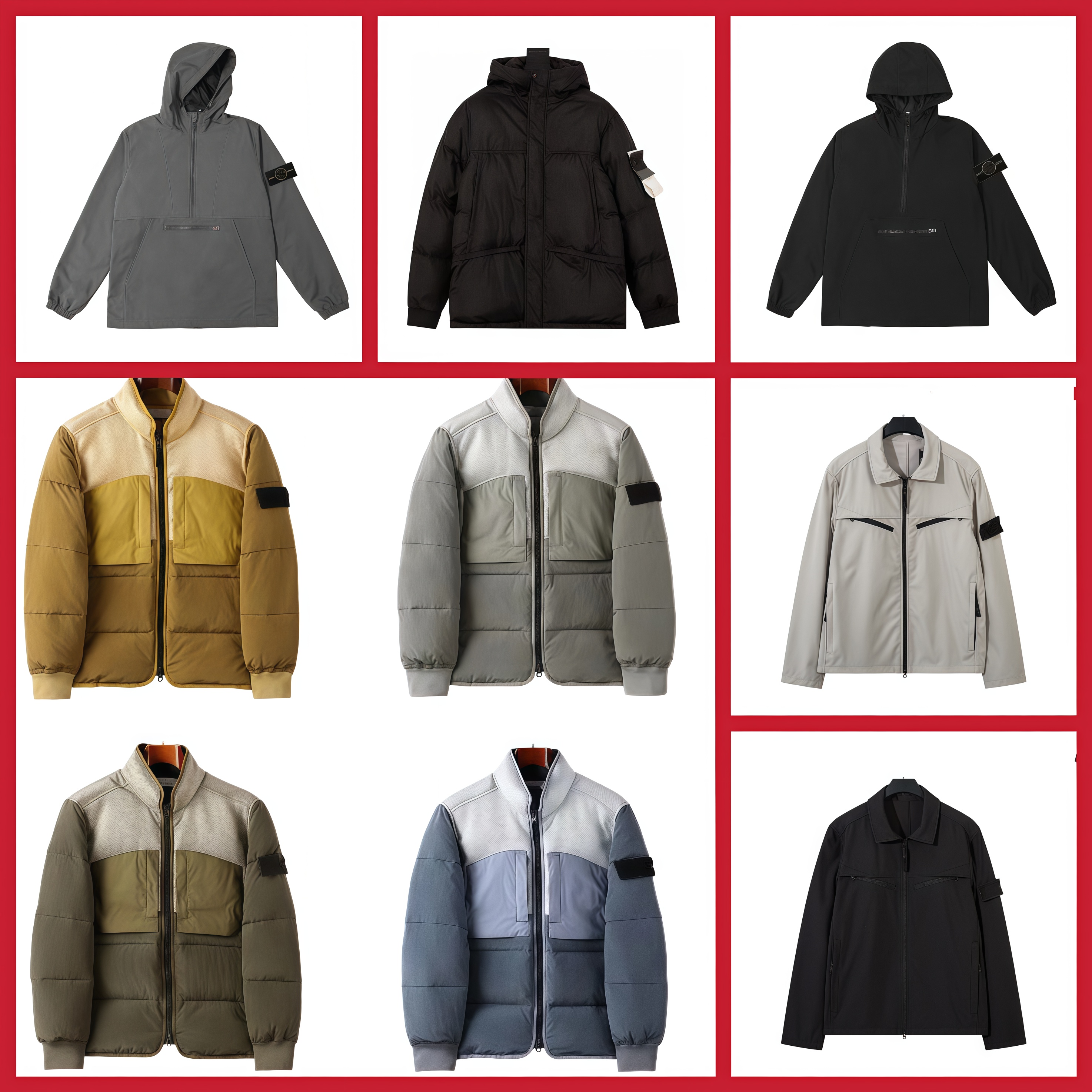 same quality stonepuffer jacket puffer hoodie men designer jackets mens womens topstoney fashion embroidery graphic coat tops hooded zip windproof Stone Jacket