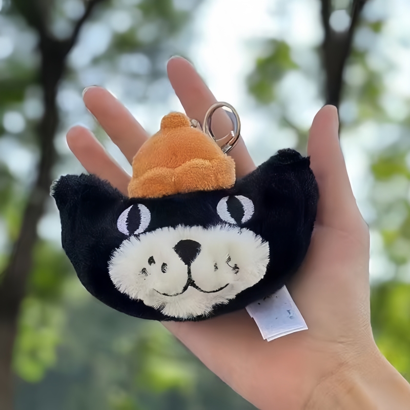 Jelly Cat keychain Plush Cotton Candy Two Tone Cute Soft Two Tone Keychain Bag Pendant Plush cessories Doll Car Pendant Halloween and Christmas Gifts 