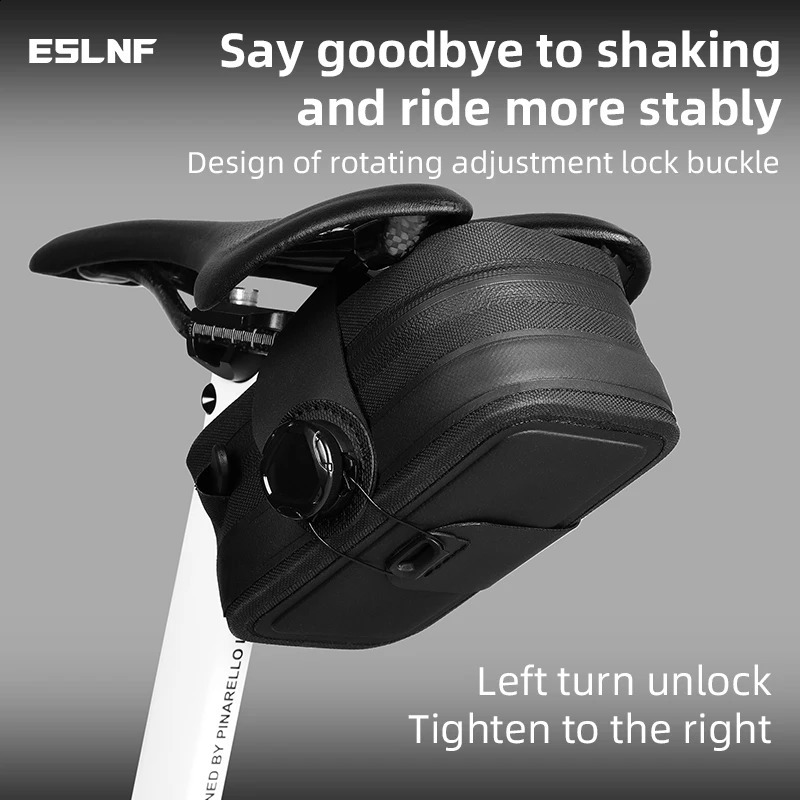 ESLNF Rainproof Cycling Bag Portable Mountain Bike Saddle Quick Release Buckle Road Bicycle 250912