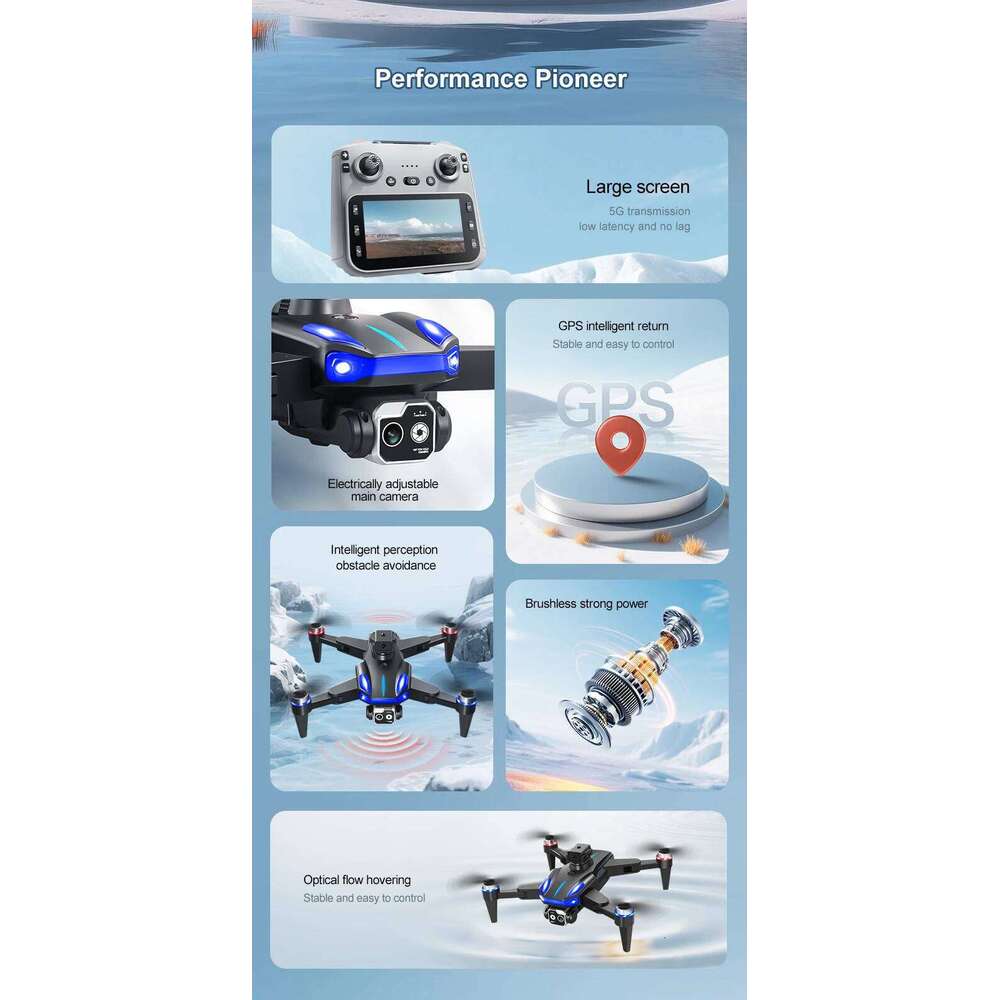 Professional RC Quadcopter Drone With GPS FPV K Camera Inch Screen Remote Controlled Toys Obstacle Avoidance A