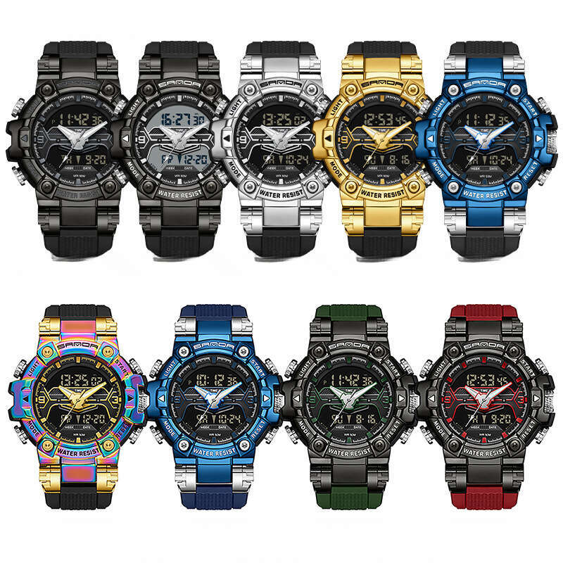 DHwatches Electronic Multi-Functional Fashion Trend Cool Luminous Waterproof Alarm Clock Men's Watch