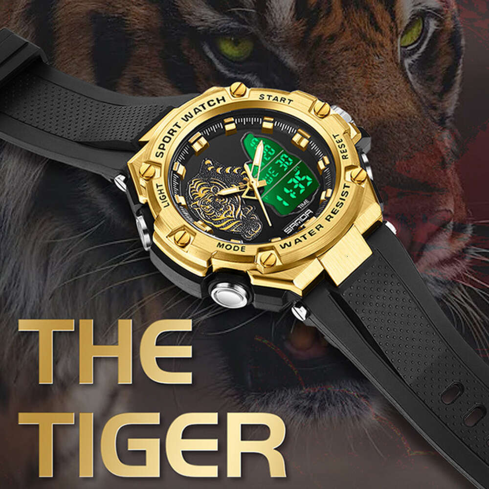 DHwatches Sanda New Electronic Watch Beast Green Light Waterproof Fashion Trend Black Technology Multifunctional Shockproof Men's Wristwatch
