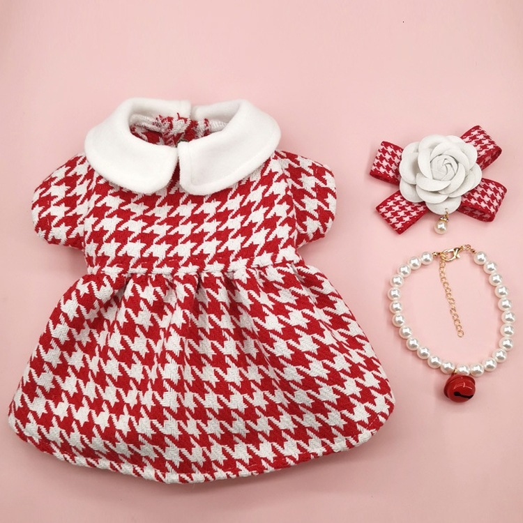 Pet Little Chanel Style Dog Spring and Autumn Maltese Teddy Bichon Pomeranian Puppy Clothes Cat Princess Dress