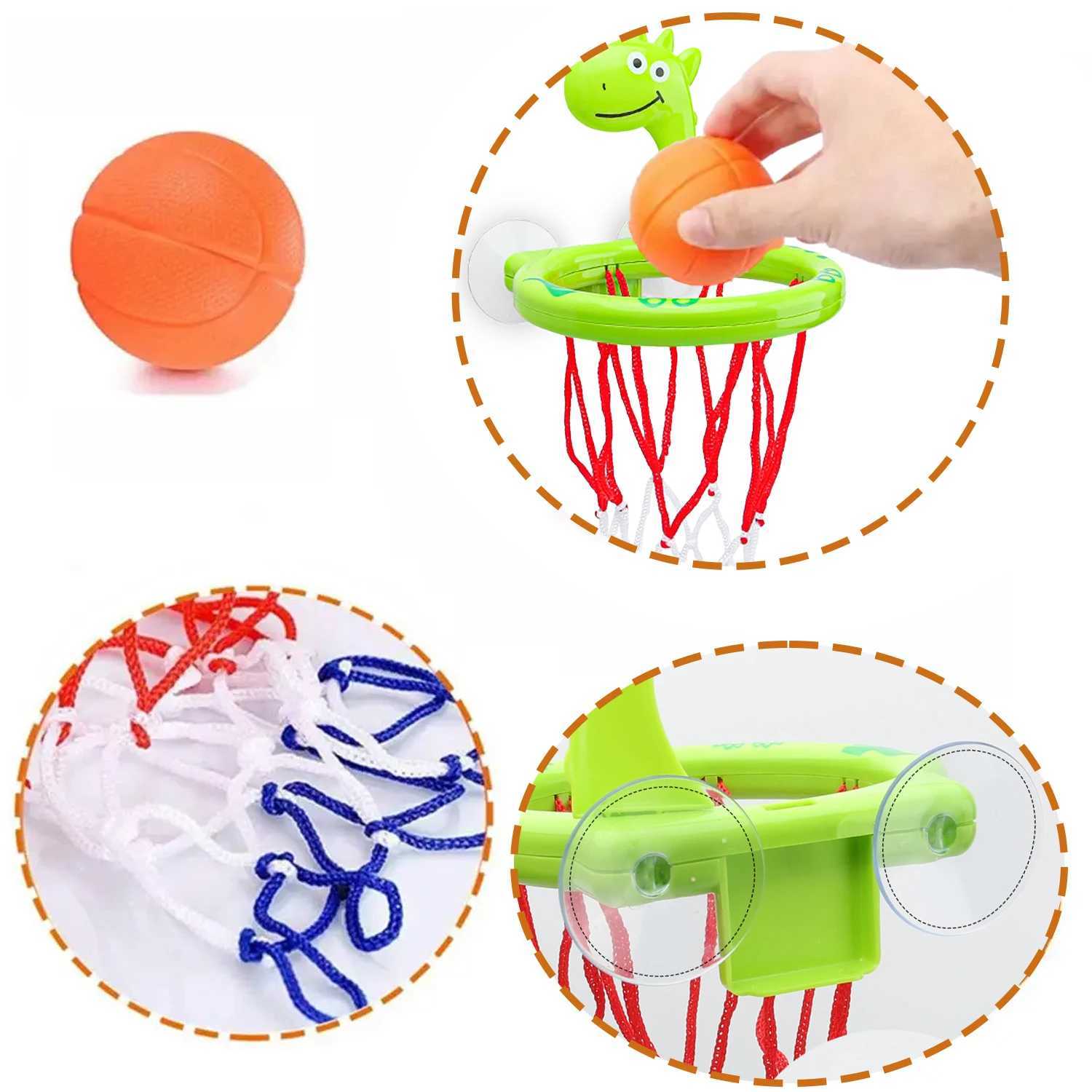 Baby Bath Toy Suction Cup Bathroom Bathtub Shooting Basketball Hoop with 3 Balls Children toys Play Water Game Toys for Boy Gift C250915