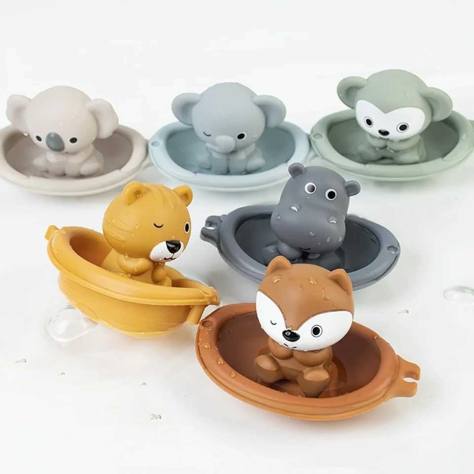 1 Piece of Kidsrens Bathroom Stackable Floating Boat Toys for Infants and Young Kidsren Bathing and Playing in the Water Stacking Boat Animal Finger S