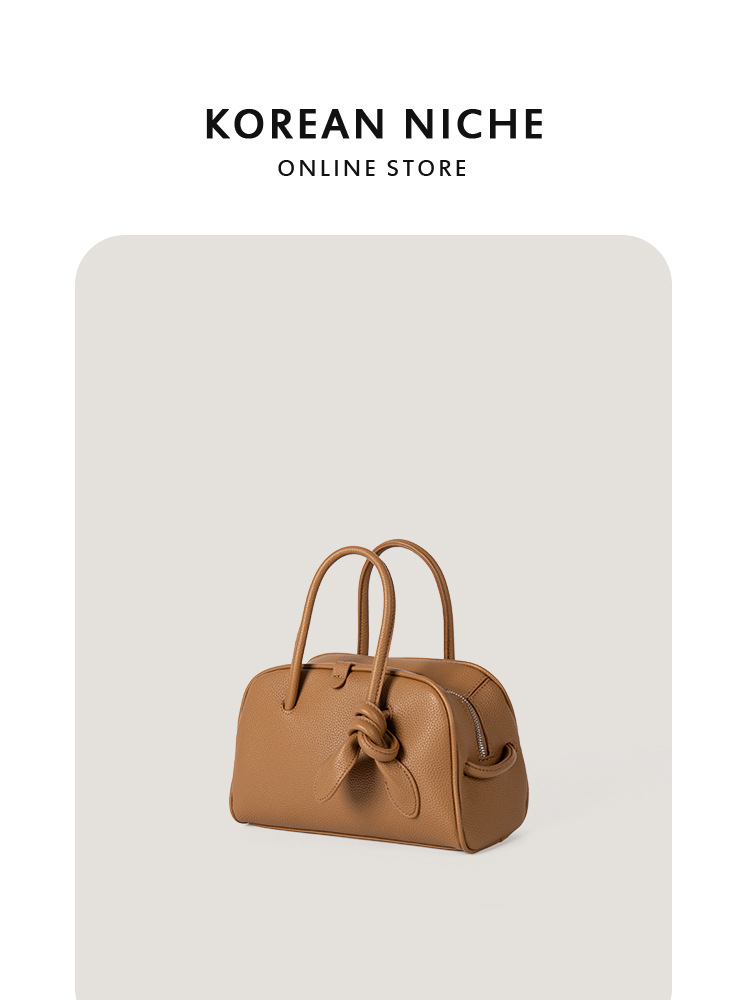 High-End 2025 New Large-Capacity Boston Bag Korean-Style Niche Design Lychee Pattern Relaxed Style Handbag For Women