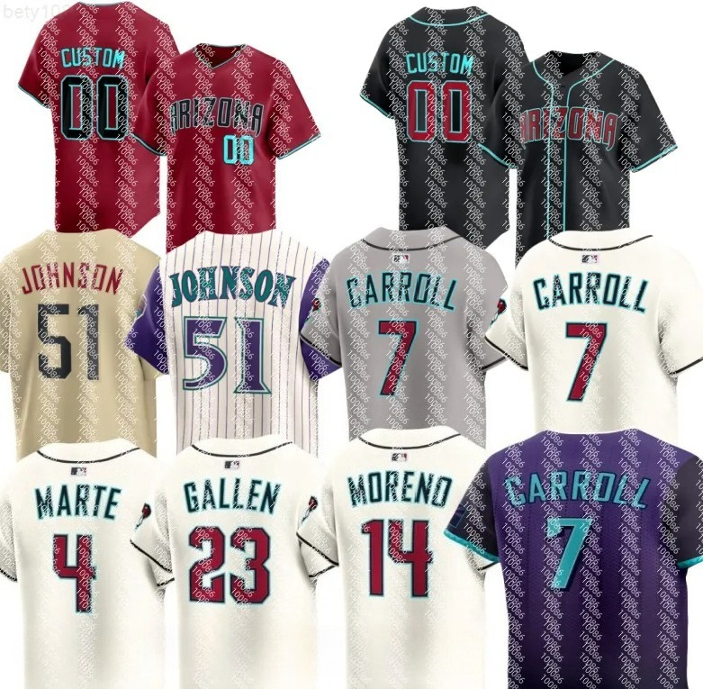 MLB Diamondbacks Baseball Jersey Randy Johnson Christian Walker Corbin Carroll Lourdes Gurriel Jr. Ketel Marte Zac Gallen Joc Pederson Brandon Pfaadt Josh Bell