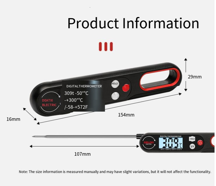 ThermoPro TP622 instant reading waterproof digital barbecue thermometer with gravity automatic rotating disc used for meat cooking 241113