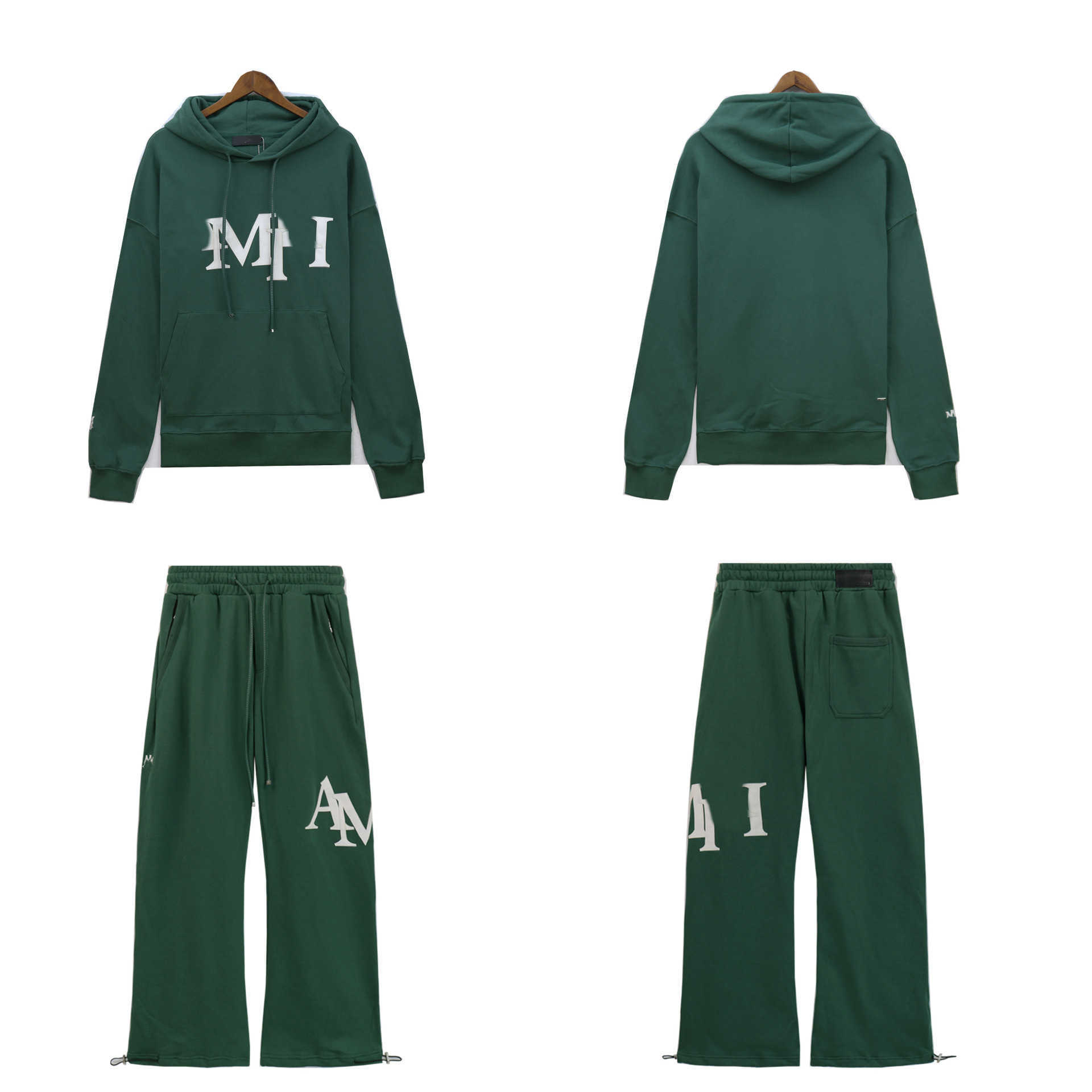 Vest set with patch letter print shirt and pants - Autumn/Winter elegant casual hooded sweatshirt for men, long pants S25915