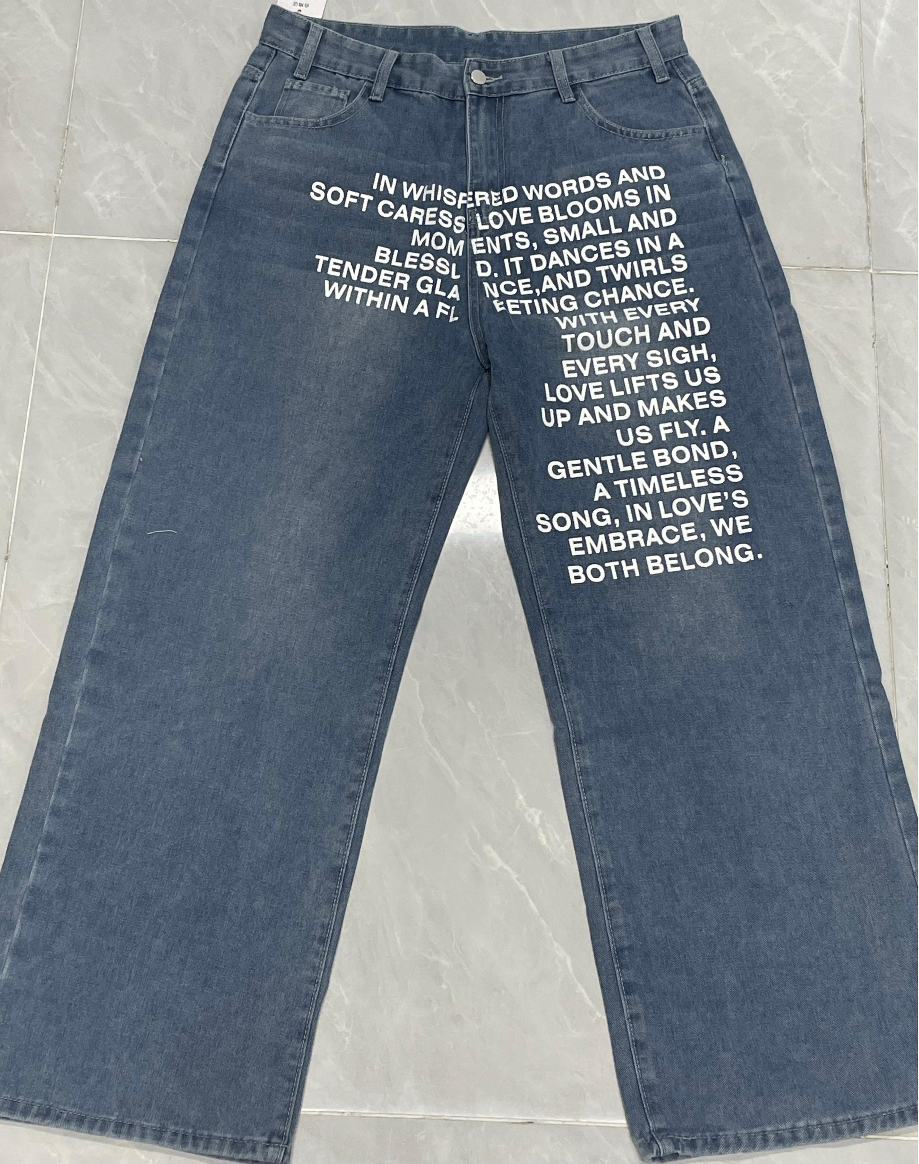 Men's Jeans Y2K Men Vintage American Pattern Letter Streetwear Derschutze Plum Blossom Embroidery Gothic Harajuku Hip Hop Women Fashion Casual Wide Leg