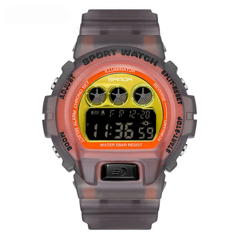 DHwatches New Single Display Transparent Strap Unisex Student Youth Fashion Trend Personality Luminous Waterproof Watch