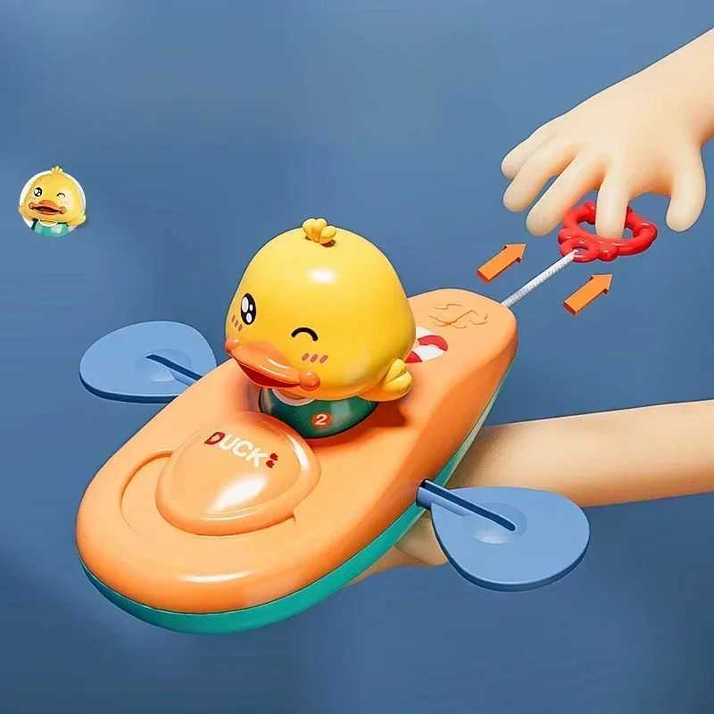 Baby Splash Toys Kayak Baby Yellow Duck Rowing Bathing Girl Childrens Bathroom Linked Beach Zipper C250915
