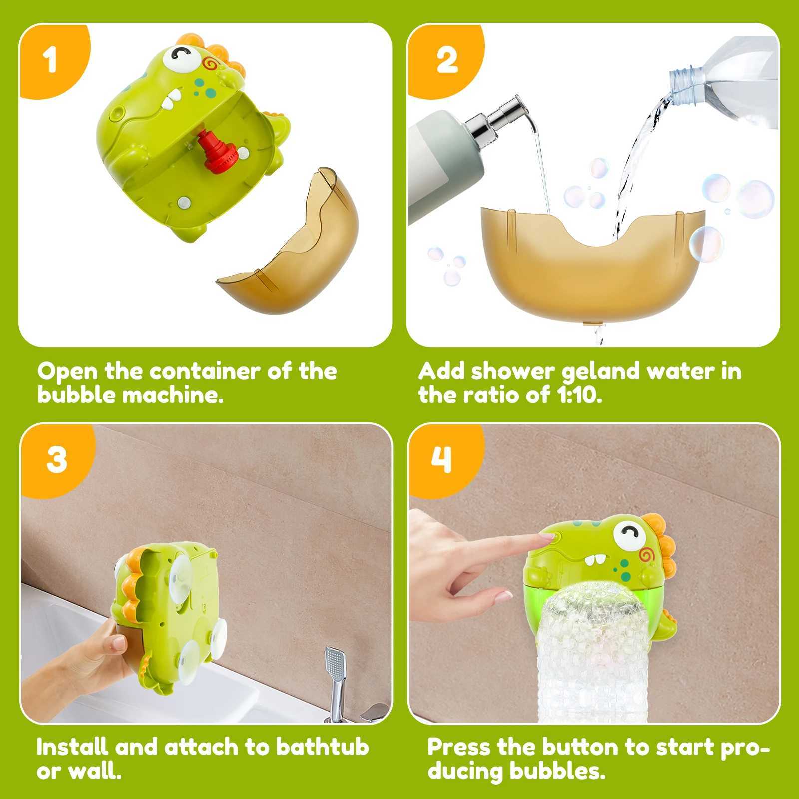 Dinosaur Bubble Machine Baby Bath Toys with Colorful LED Light Music Electric Soap Automatic Bubble Maker Children Bathroom Toy C250915