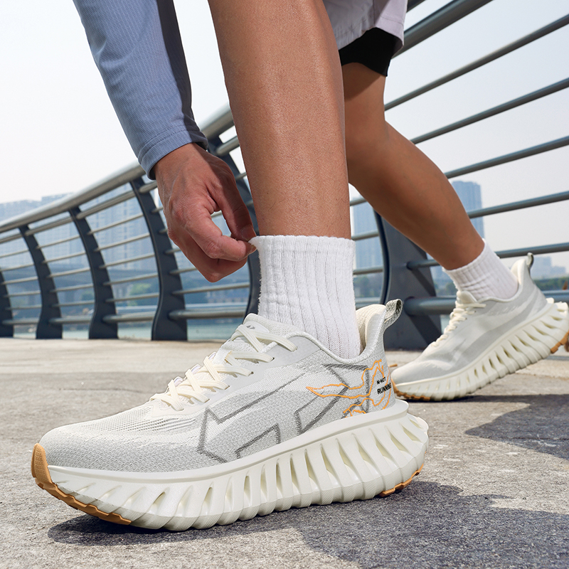 Men's Summer Outdoor Sneakers - Breathable Mesh Fabric & Cushioned Lightweight Running Shoes