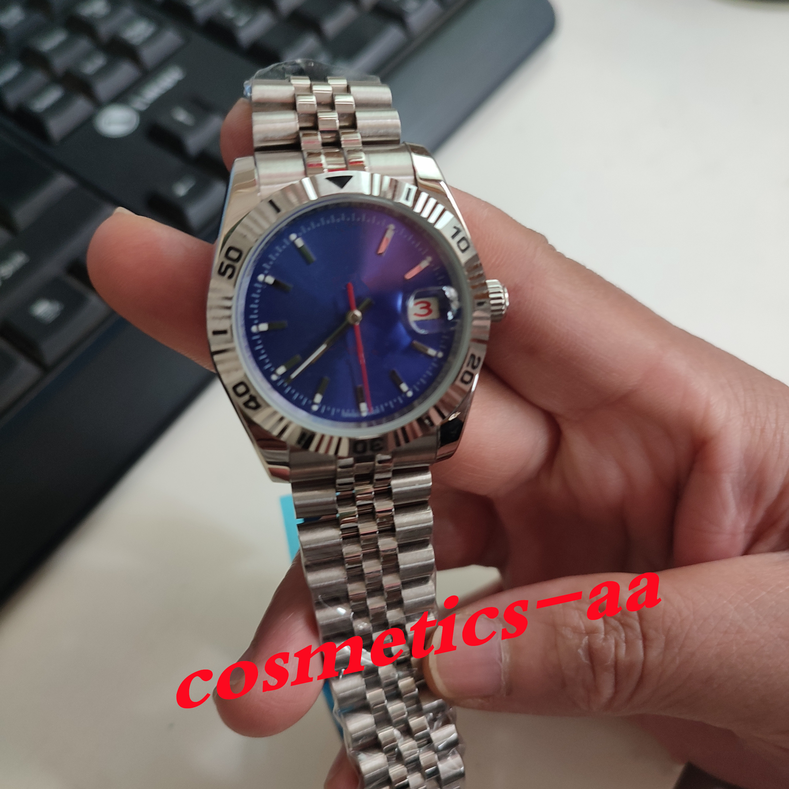 High Quality Mens Watches 116264 36mm Used Watch Steel Blue Dial Fluted Bezel Jubilee Automatic Men's Wristwatches