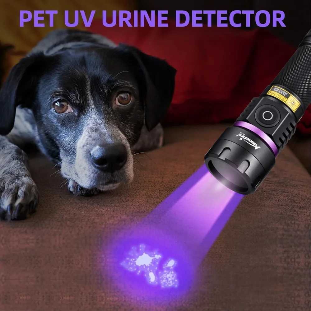 120W 365nm UV Flashlight 6Light Ultra Violet Black Light Ink Dryer Money Fluorescer Cat Dog Urine Tinea Ore Money Detector SV116 C250915