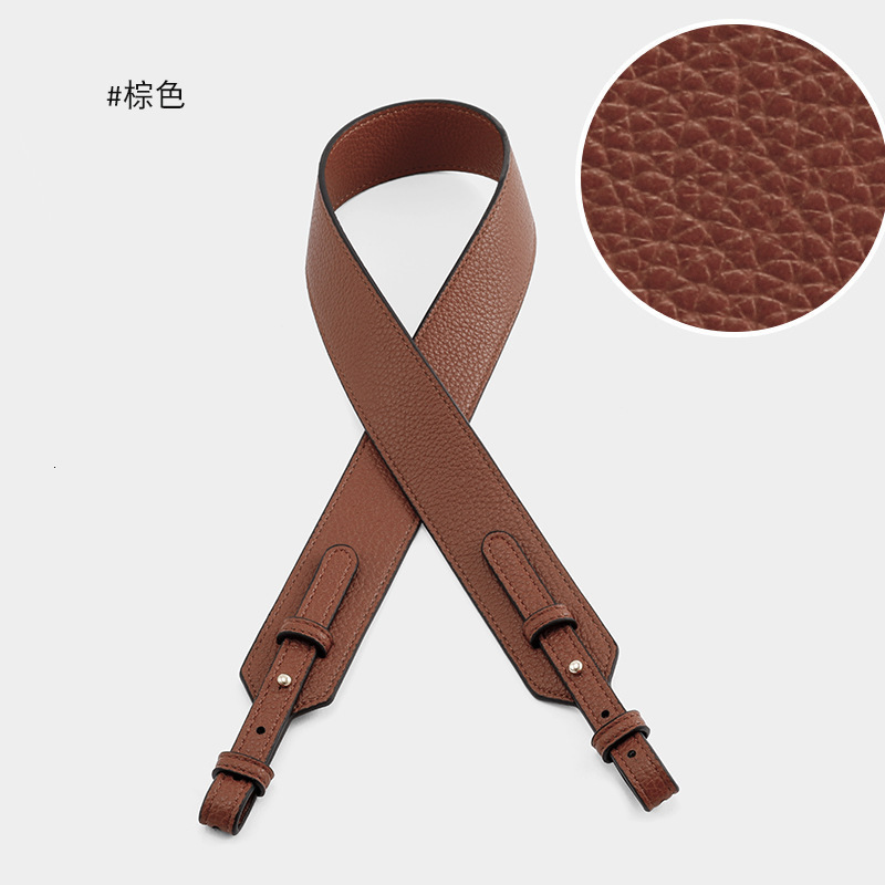 Bag Parts Accessories Woman PU Leather Wide Shoulder Strap Lychee Pattern Two Long Short Bucket Bag Strap er Replacement Bags Straps 230217