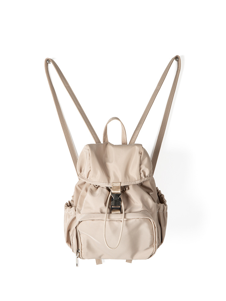 Korean-Style Niche Design Nylon Solid Color Backpack 2025 Spring New Casual Fashion Trendy Bag For Women