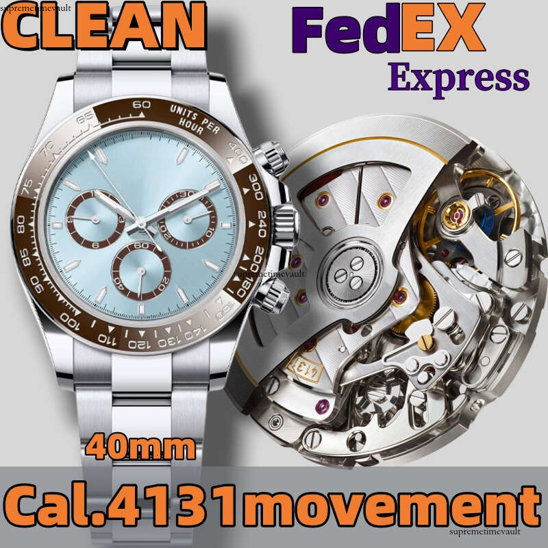 Mens Designer Watches Super clone CLean factory Watch TOP Cal.4130 /4131movement Automatic Mechanical full-function Chronograph watch Sapphire With Box