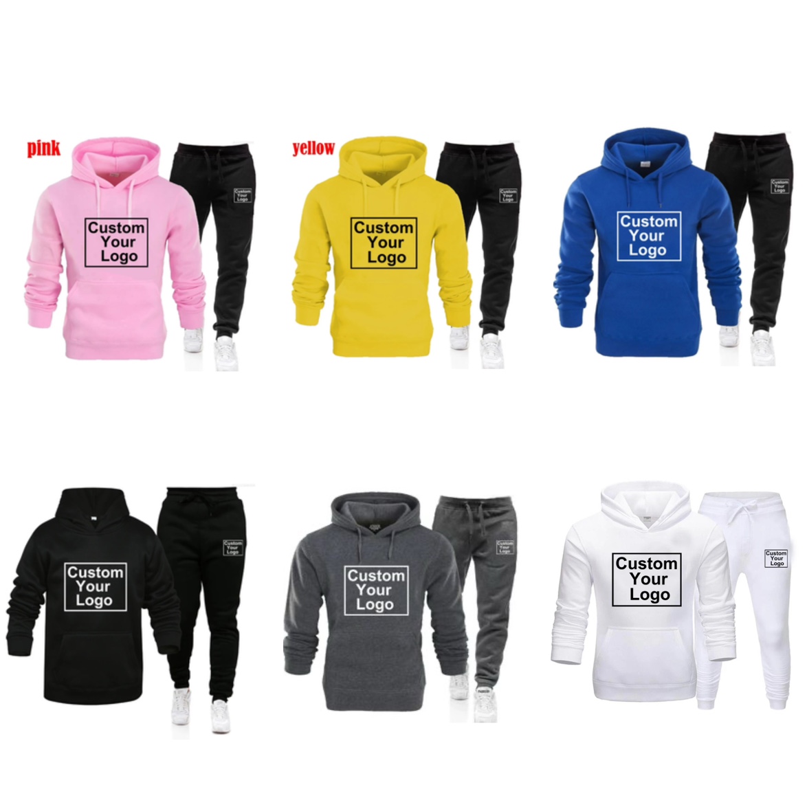 Men's Tracksuits Autumn Casual Tracksuit DIY Hoodies Design Your Logo Set Sweatsuits Jogger Pant Suits Athletic Sports Outfits